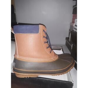 London Fog Ashford 2 Cognac brown Waterproof Shell Winter Boots Mens Sz 12 M#00p